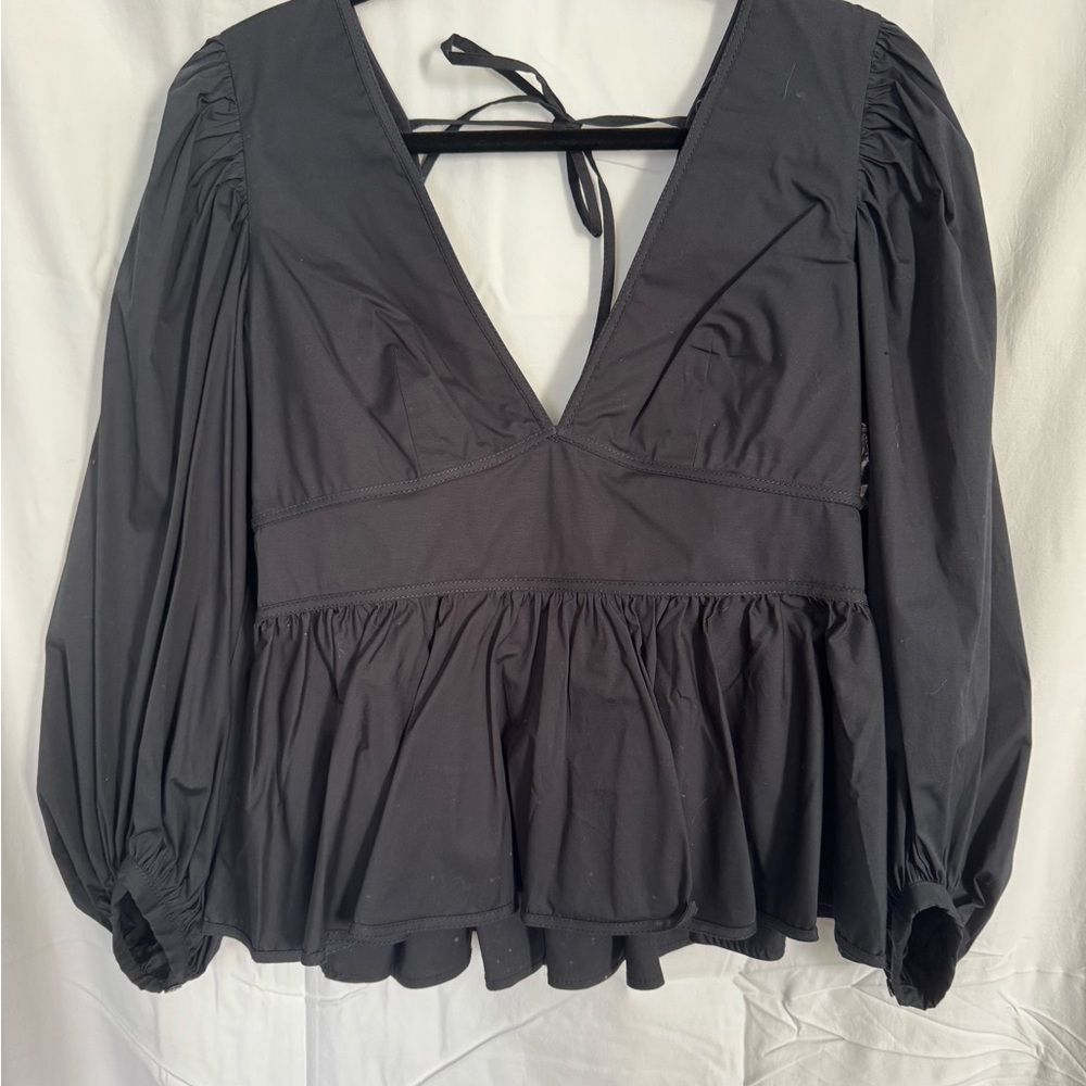 STAUD Luna Peplum Blouse